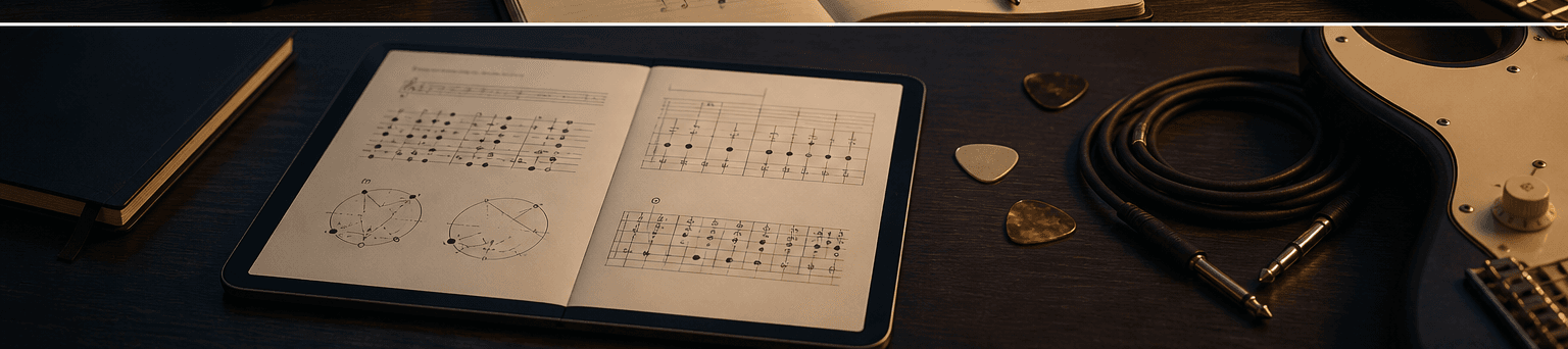 Cuaderno y material de estudio para el futuro GuitarFlow Method